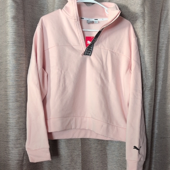 Puma Tops - Puma Light Pink Quarter-Zip Hoodie
